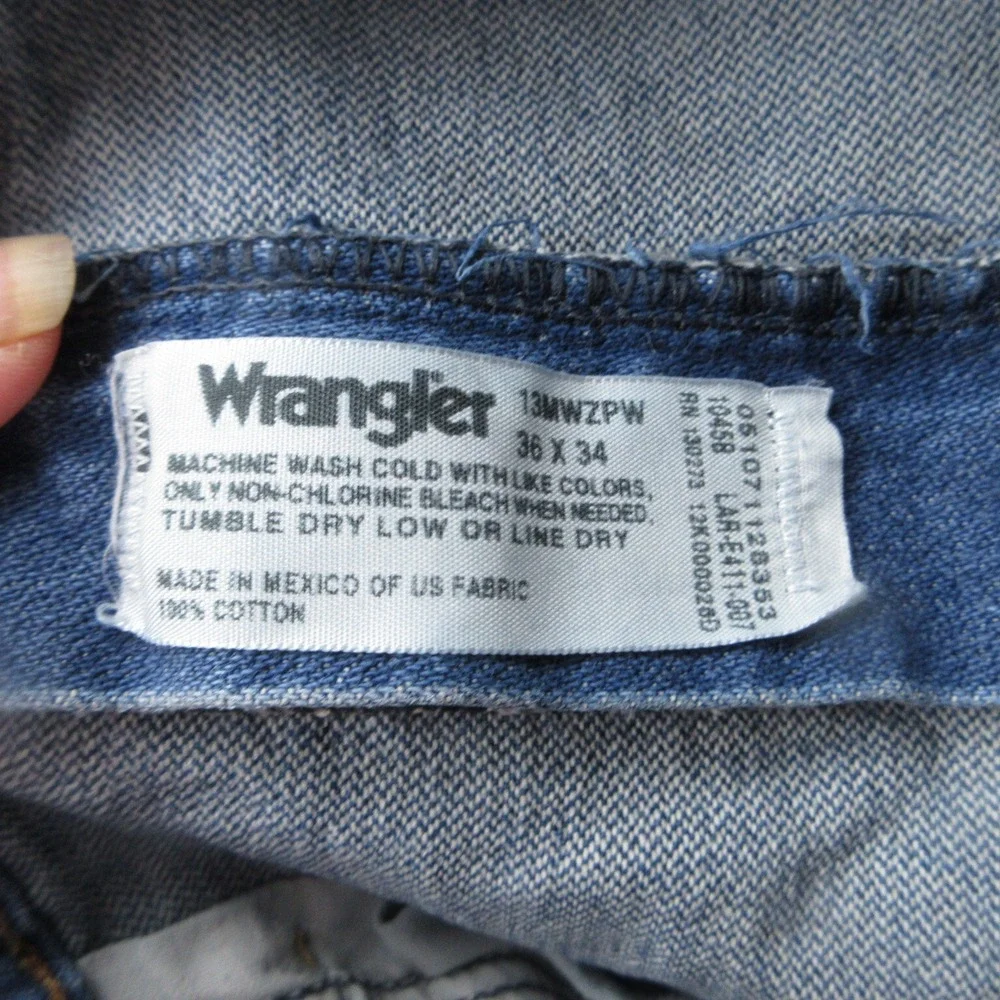 Wrangler Jeans Mens 36x34 Blue Cowboy Cut 13MWZPW Straight Leg 35x31*